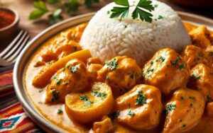 como preparar un rico pollo al mani peruano